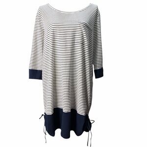 Tribal Navy and White Striped Tunic/Dress. EC Size X-Large